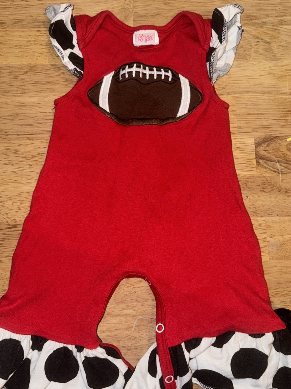 Red Football Applique Kids Matching Set